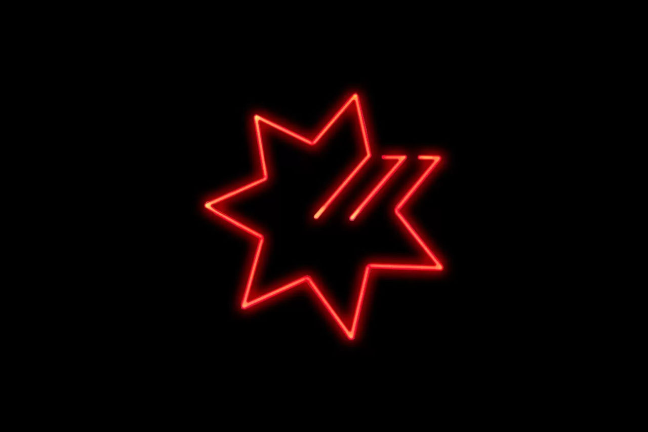 NAB red star with black background