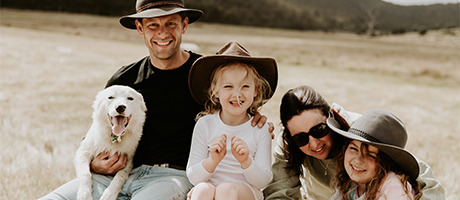 Trent Young with his wife Nakiya and daughters Suzie and Helly