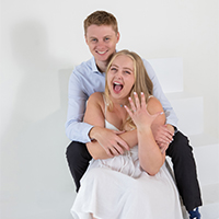 Newly engaged Sienna and Angus