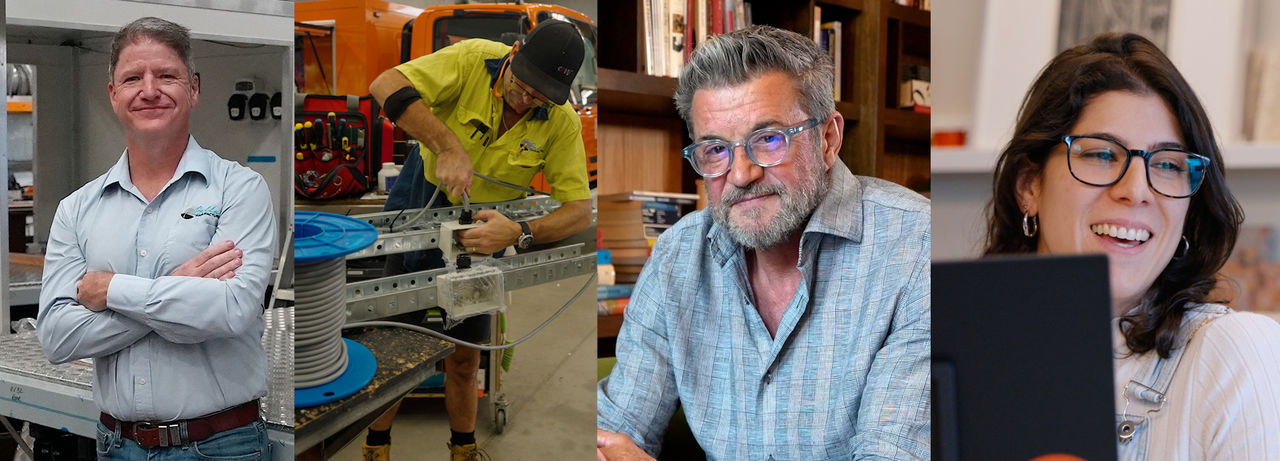 collage of small business owners