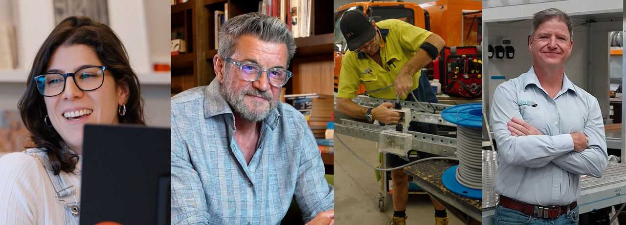 collage of small business customers