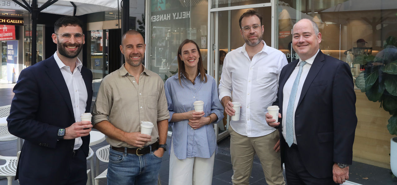 Andrew Irvine meeting with Industry Beans co-founders