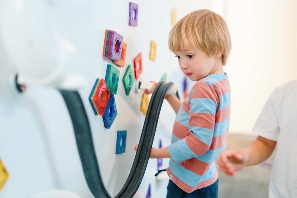 young boy playing at Bright Little Sparks learning studio
