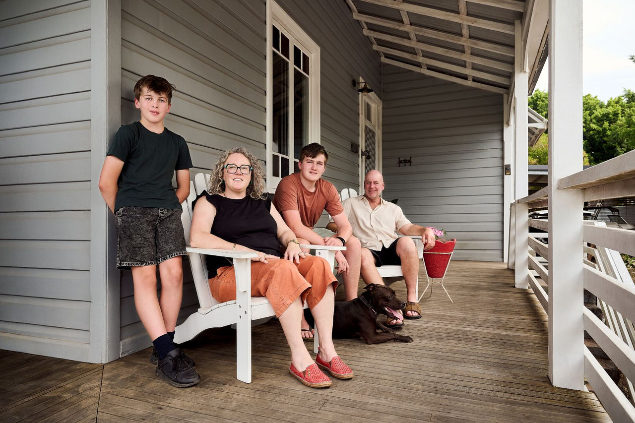 Huett family at their home in Taree