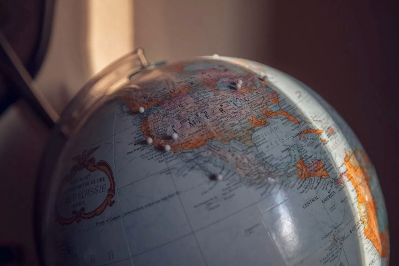 Image of globe on axis