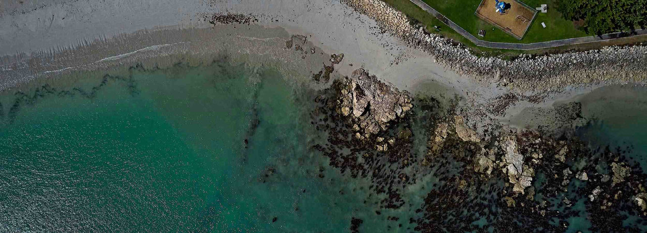 Aerial view of coastline