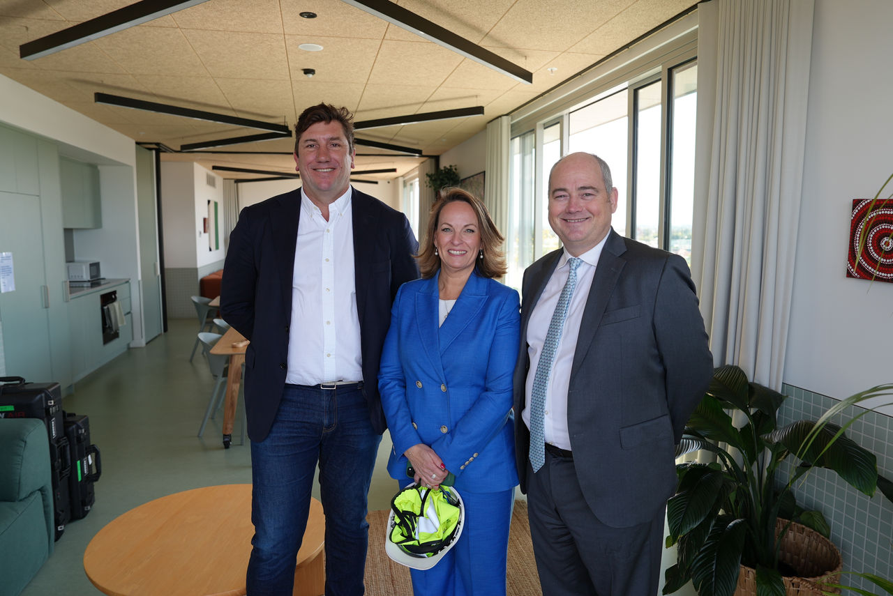 NAB CEO Andrew Irvine with Assemble CEO Carolyn Viney and Managing Director Kris Daff