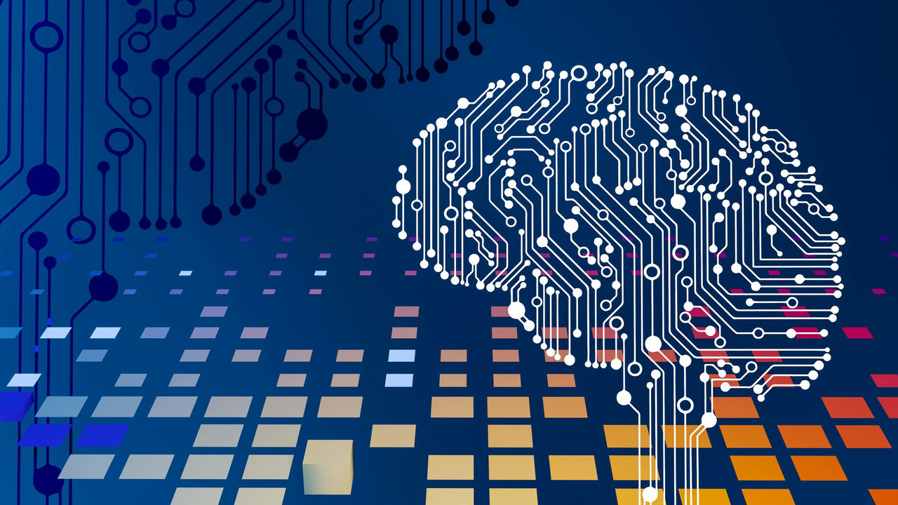 computer circuit with image of brain