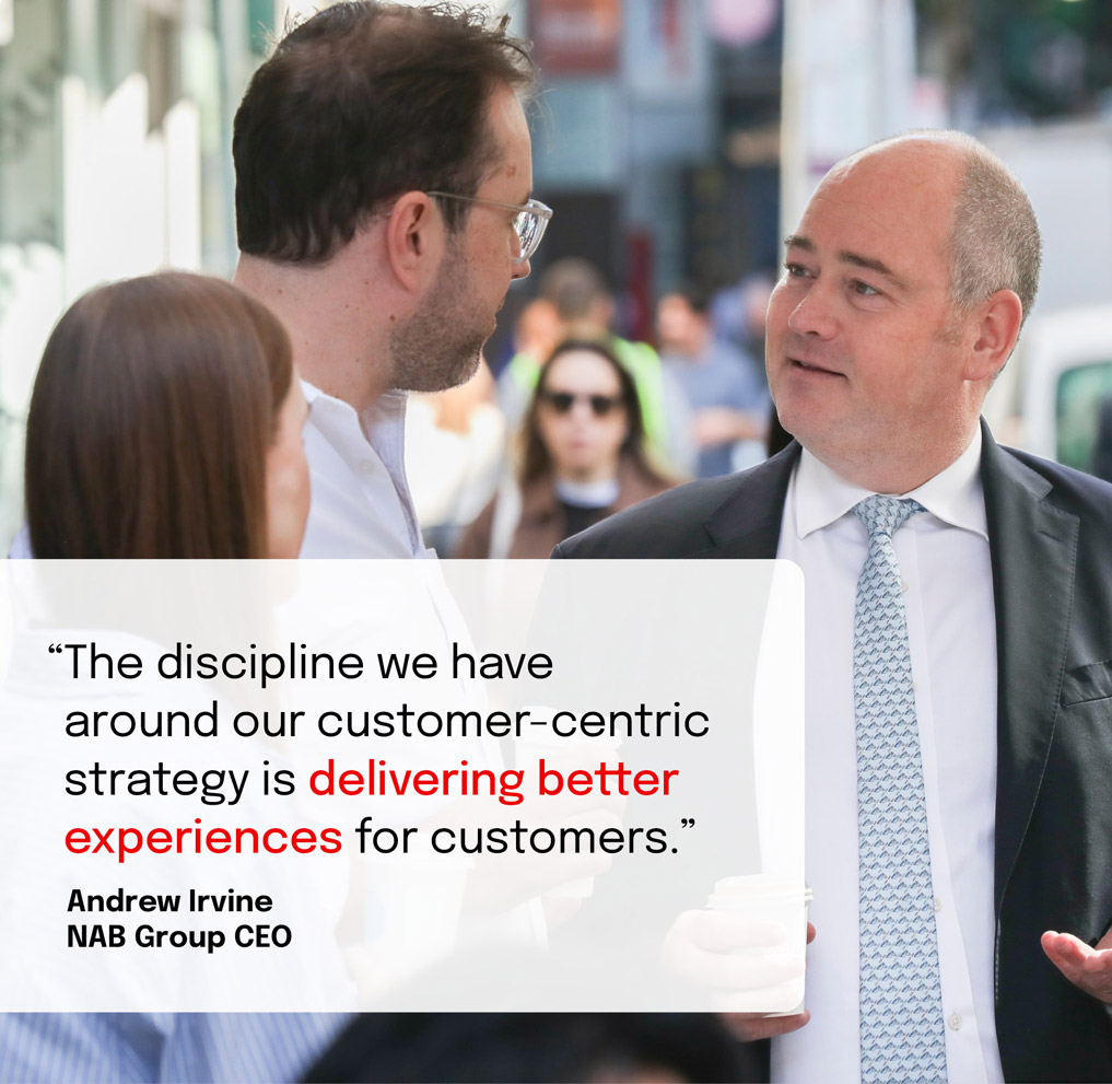 NAB CEO Andrew Irvine engaging with small business customers