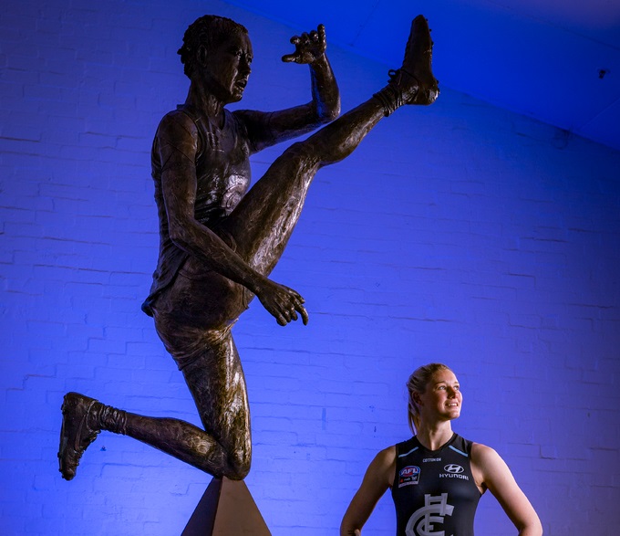 More Than A Kick Statue Celebrates Iconic Tayla Harris Moment 