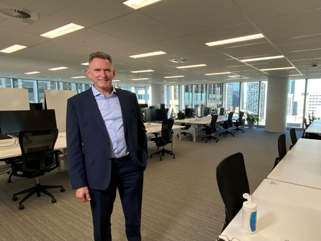 NAB CEO Ross McEwan in an empty office.