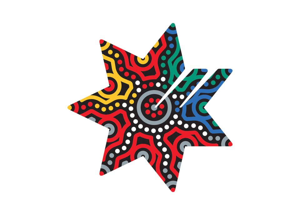 A photo of an Indigenous version of the NAB star depicting First Nation’s artwork.