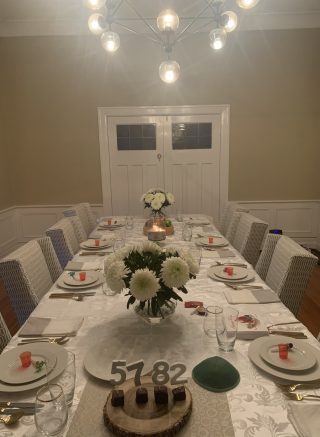 A dining table is set to celebrate the Jewish New Year.