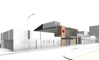 A sketch of the NAB Hub building