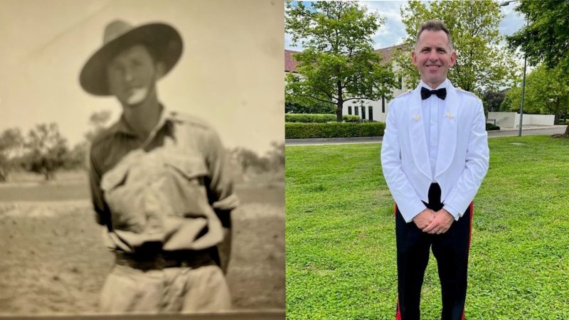 (L-R): Great Uncle Eddy circa 1942, and Adam graduating as an Officer from the Royal Military College Duntroon.