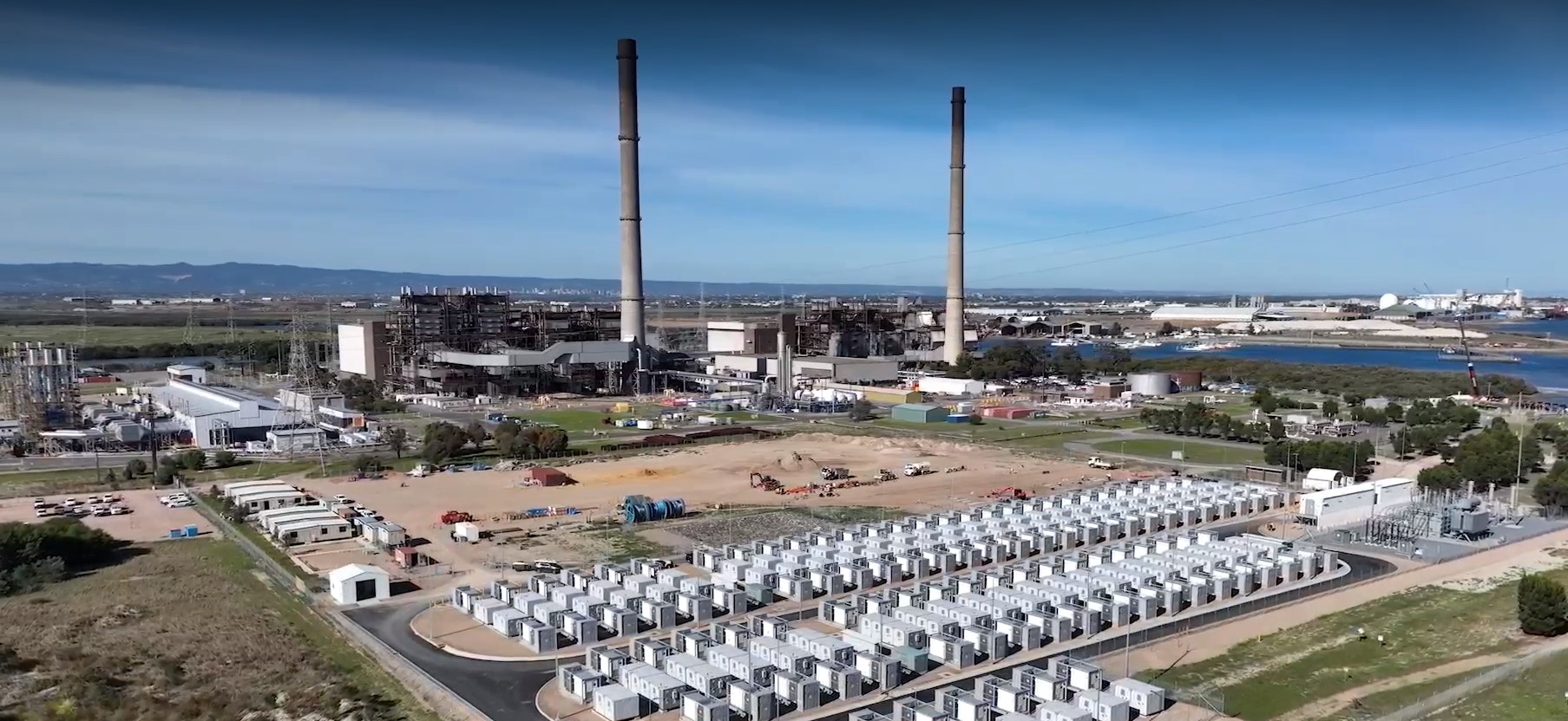 Aerial image of a power station