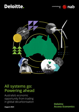 Front cover of the Deloitte/NAB 'All Systems Go: Powering ahead' report.