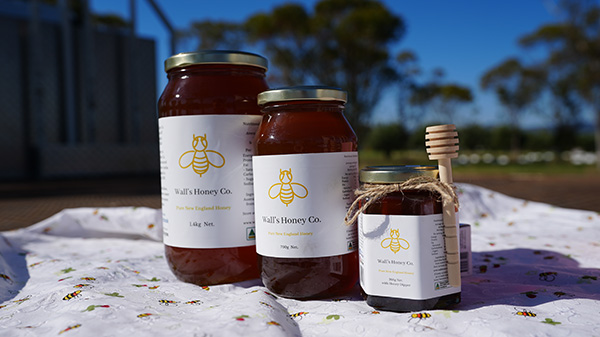three jars of honey