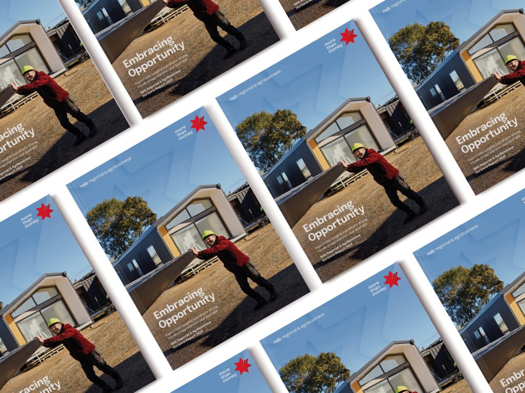 Image of front covers of the 2025 NAB Regional & Agribusiness Horizons Report